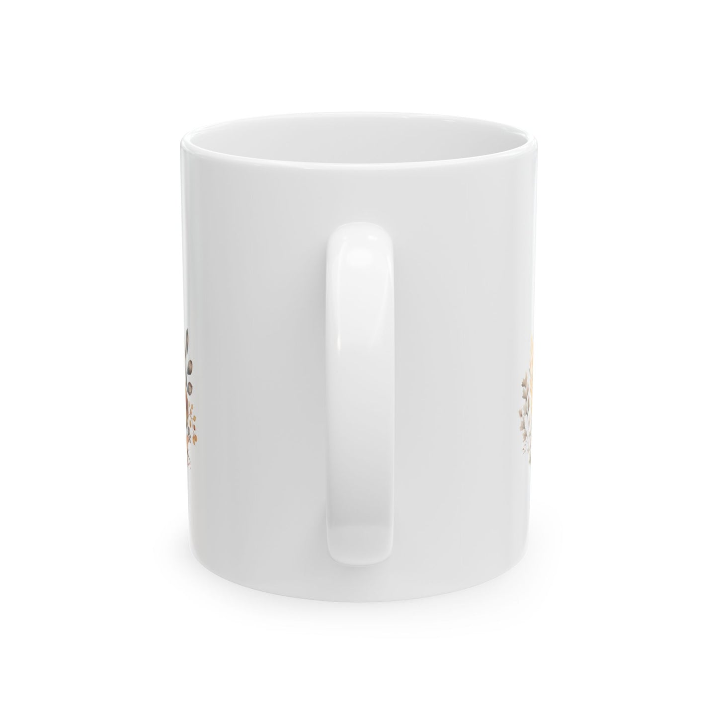 Black Ceramic Flower Mug