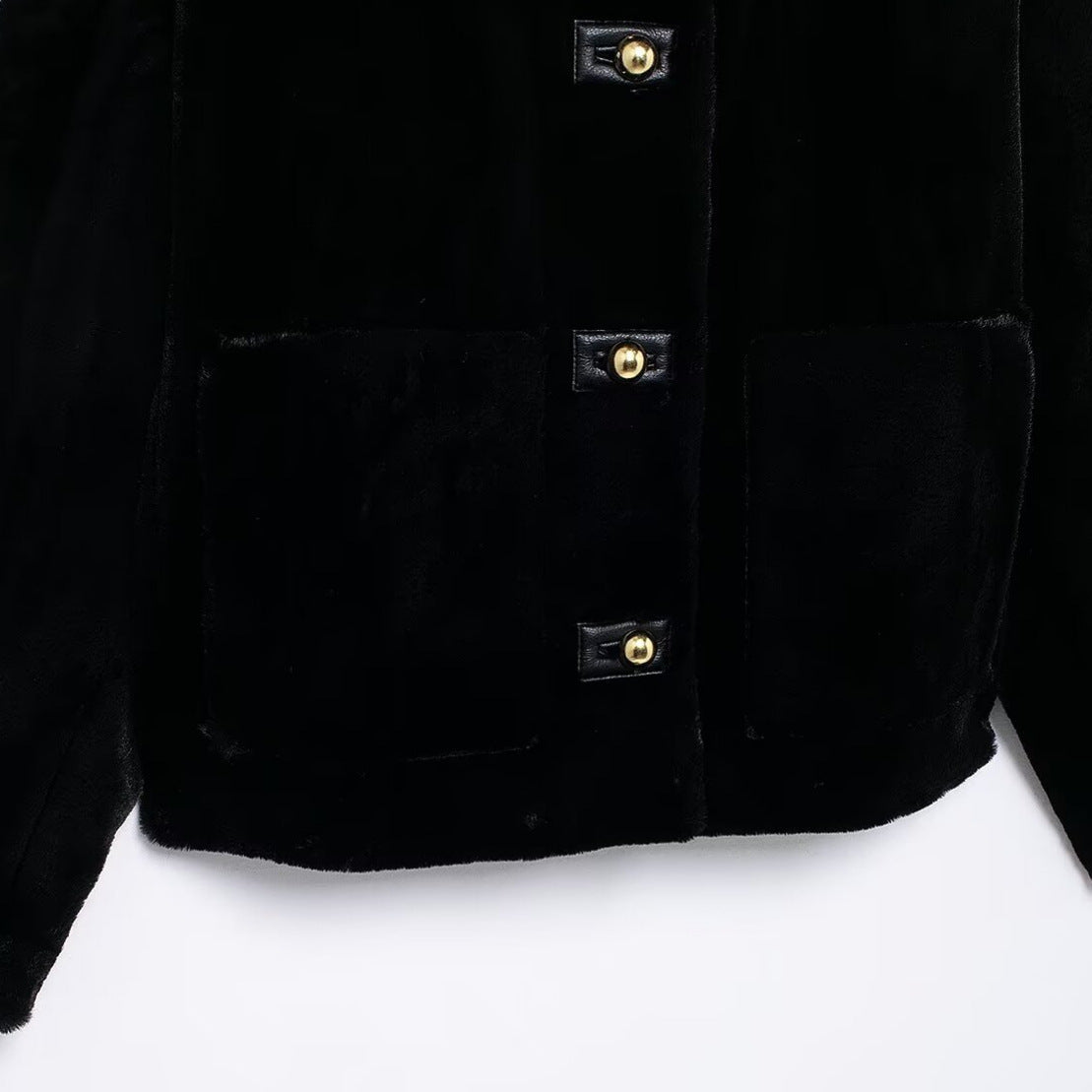 Artificial Fur Effect Jacket Coat