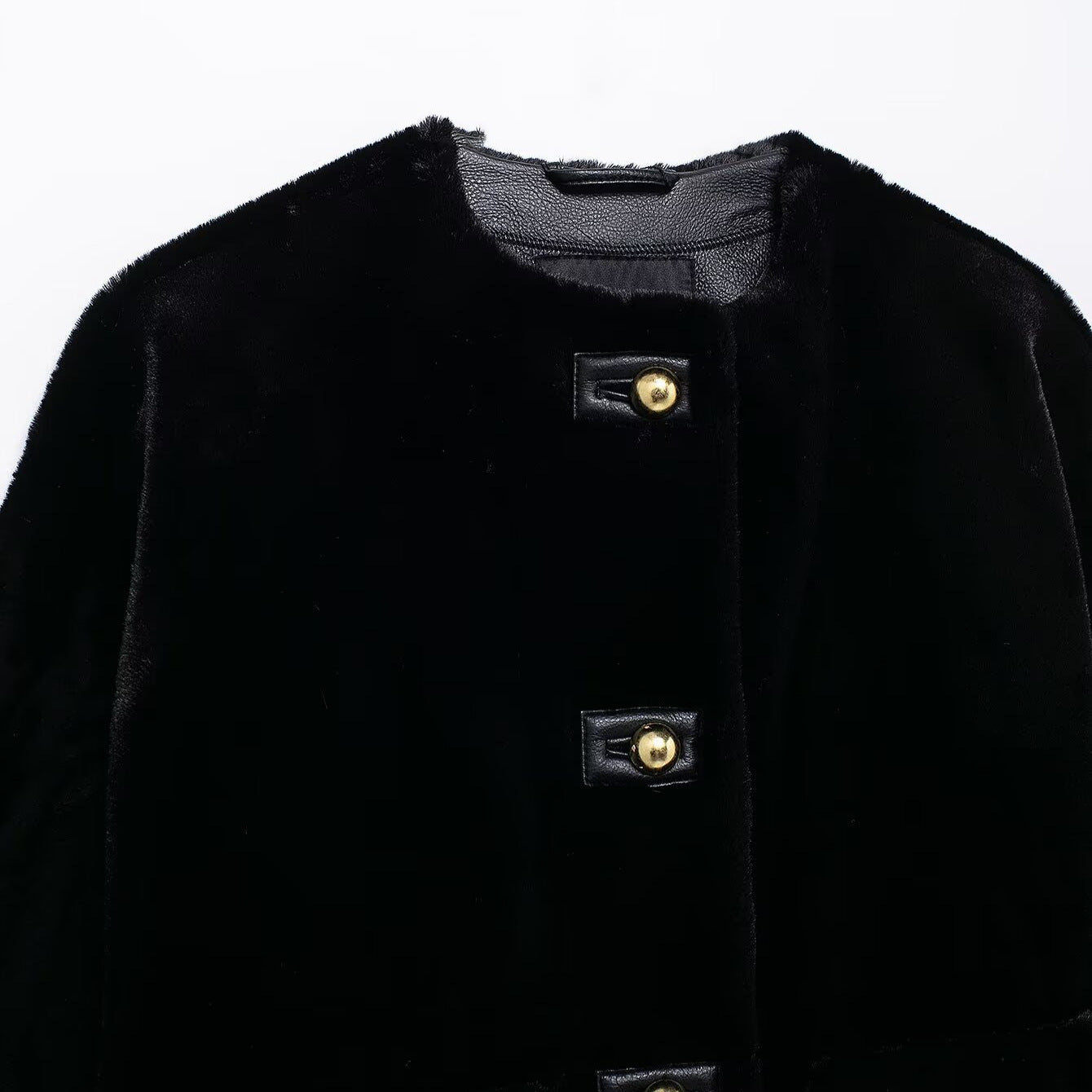 Artificial Fur Effect Jacket Coat