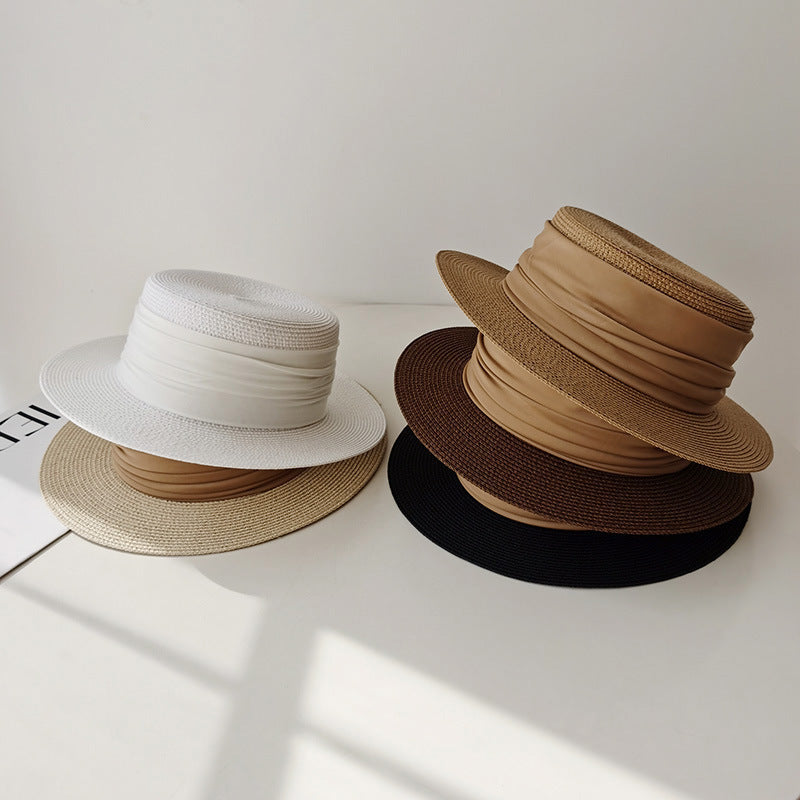 Flat Straw Woven Hat
