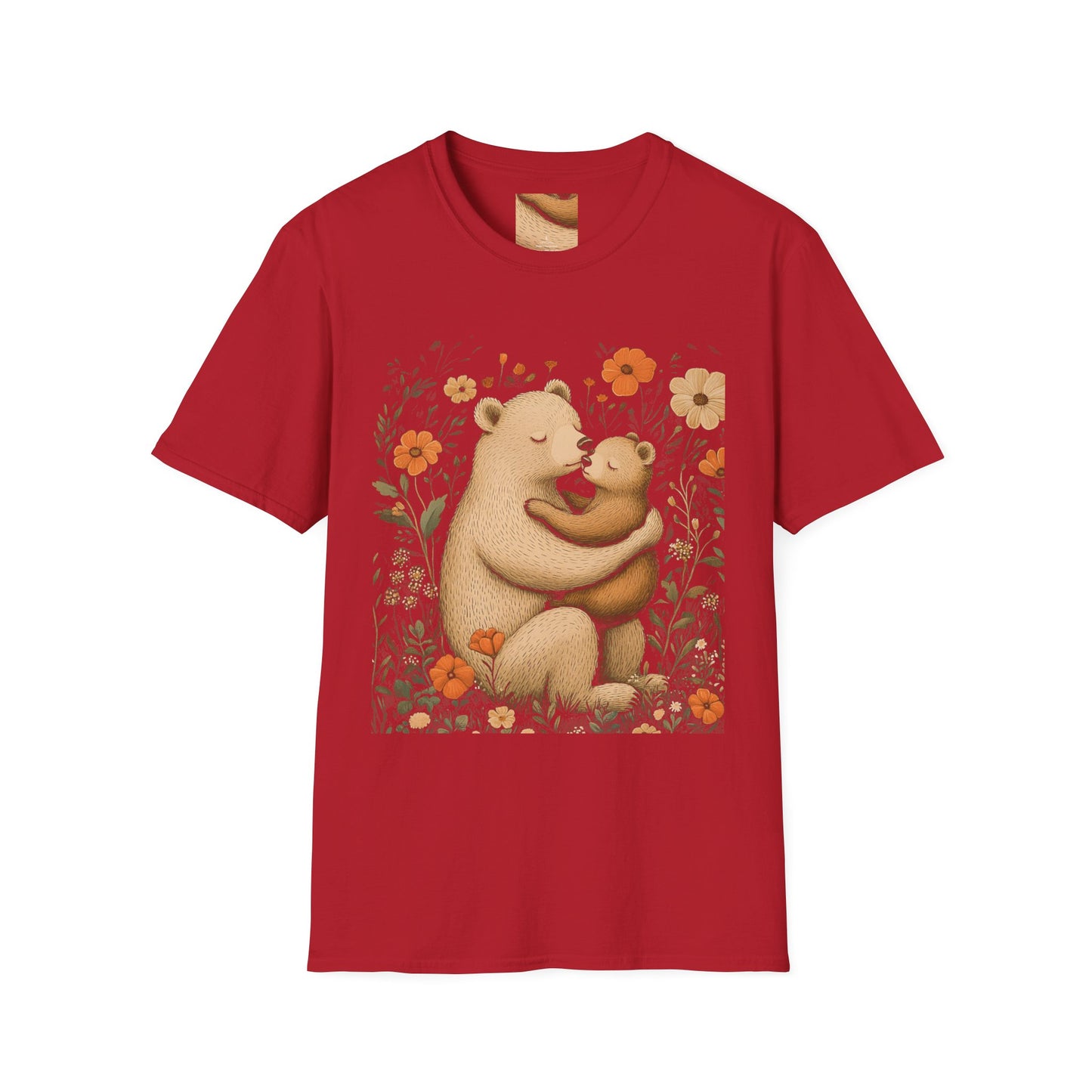 Mama Bear and Baby Bear T-Shirt with Wildflower Design