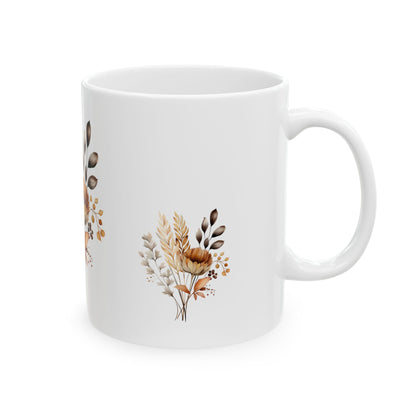 Black Ceramic Flower Mug