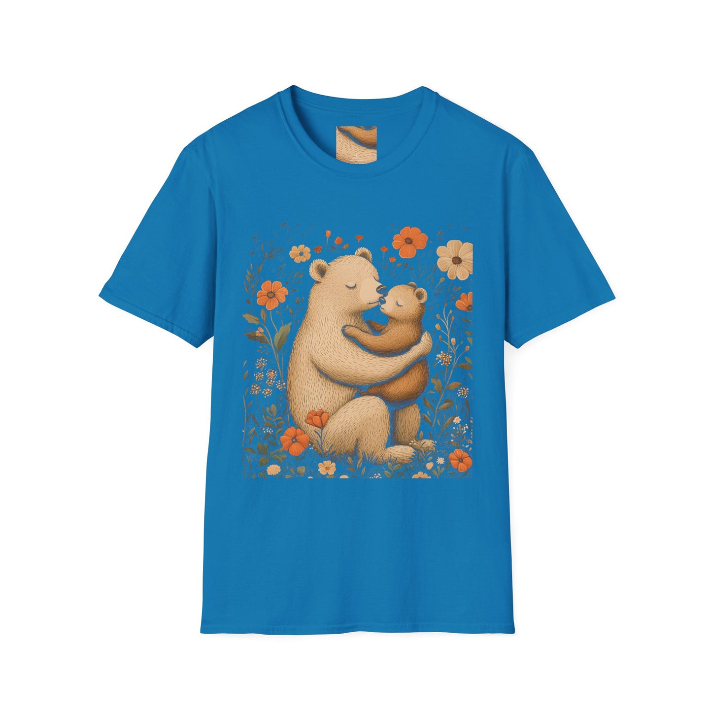 Mama Bear and Baby Bear T-Shirt with Wildflower Design