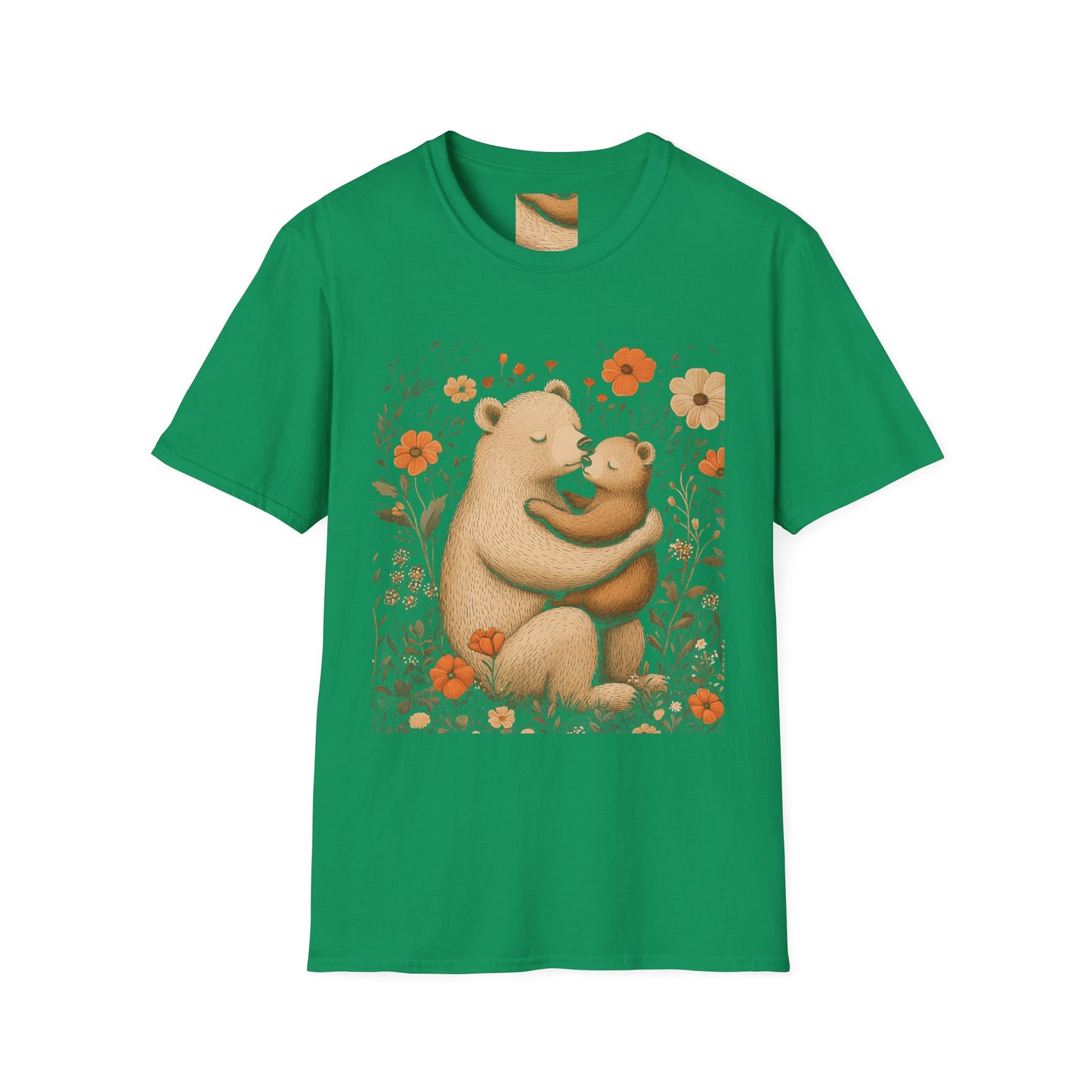 Mama Bear and Baby Bear T-Shirt with Wildflower Design