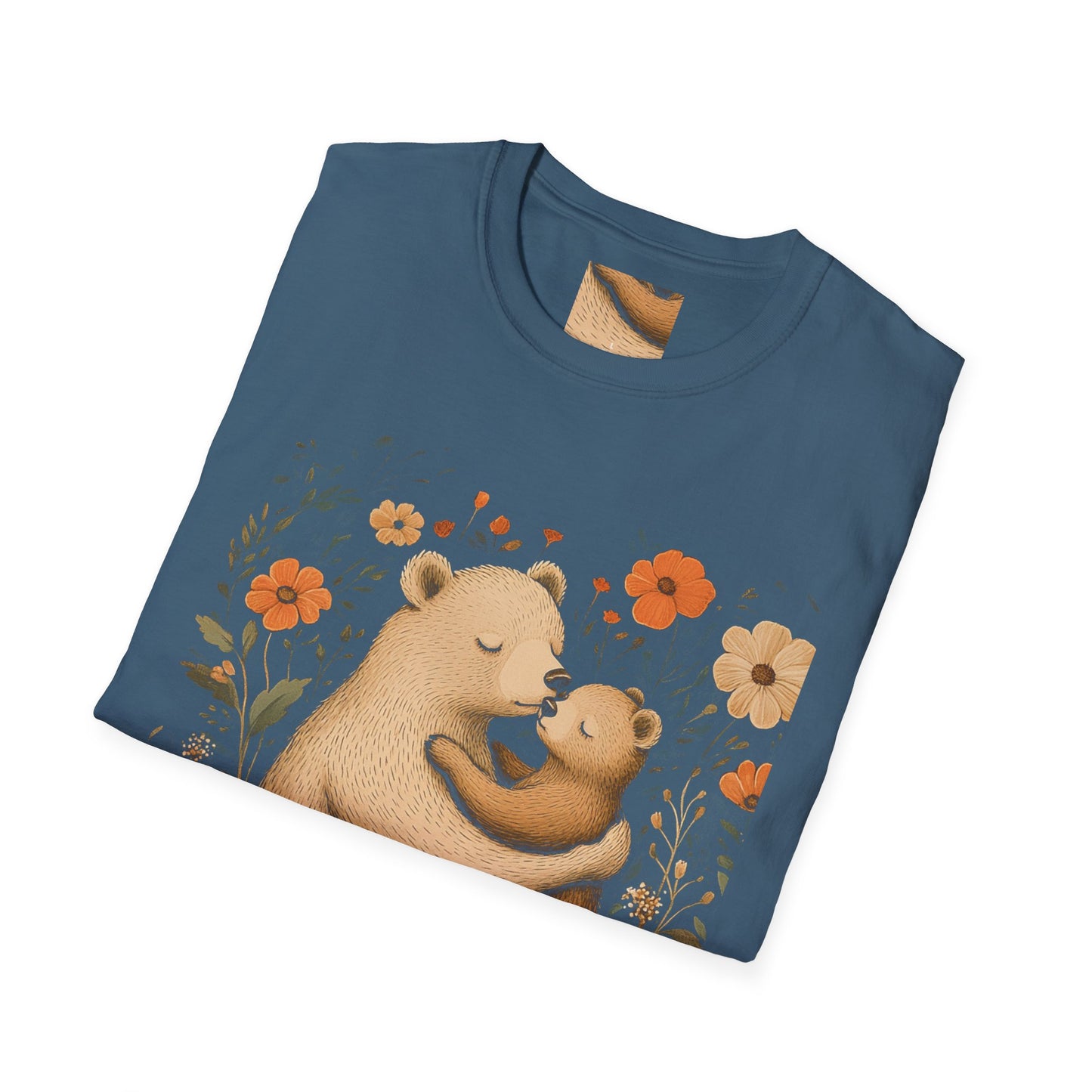 Mama Bear and Baby Bear T-Shirt with Wildflower Design