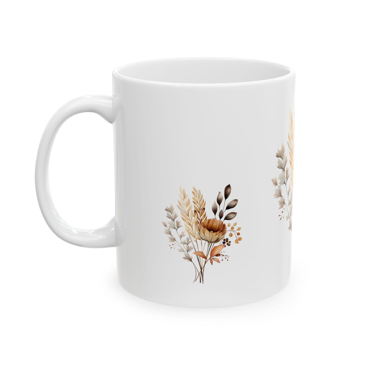 Black Ceramic Flower Mug