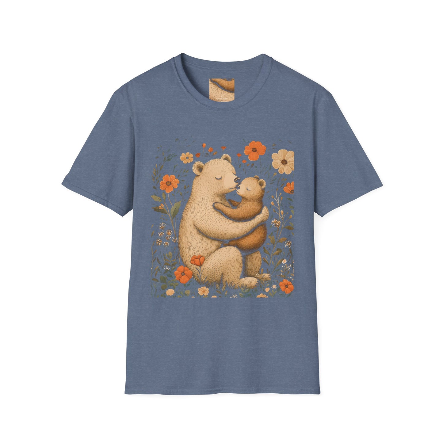 Mama Bear and Baby Bear T-Shirt with Wildflower Design