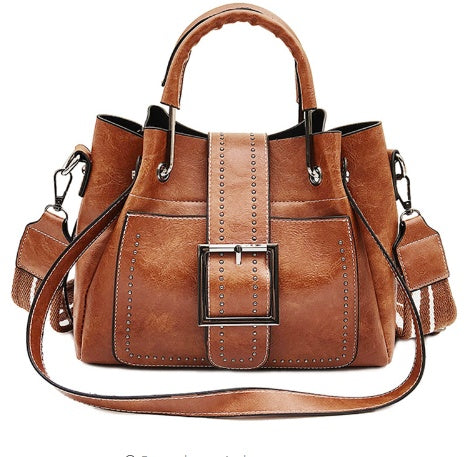 Leather Bucket Bag Handbag