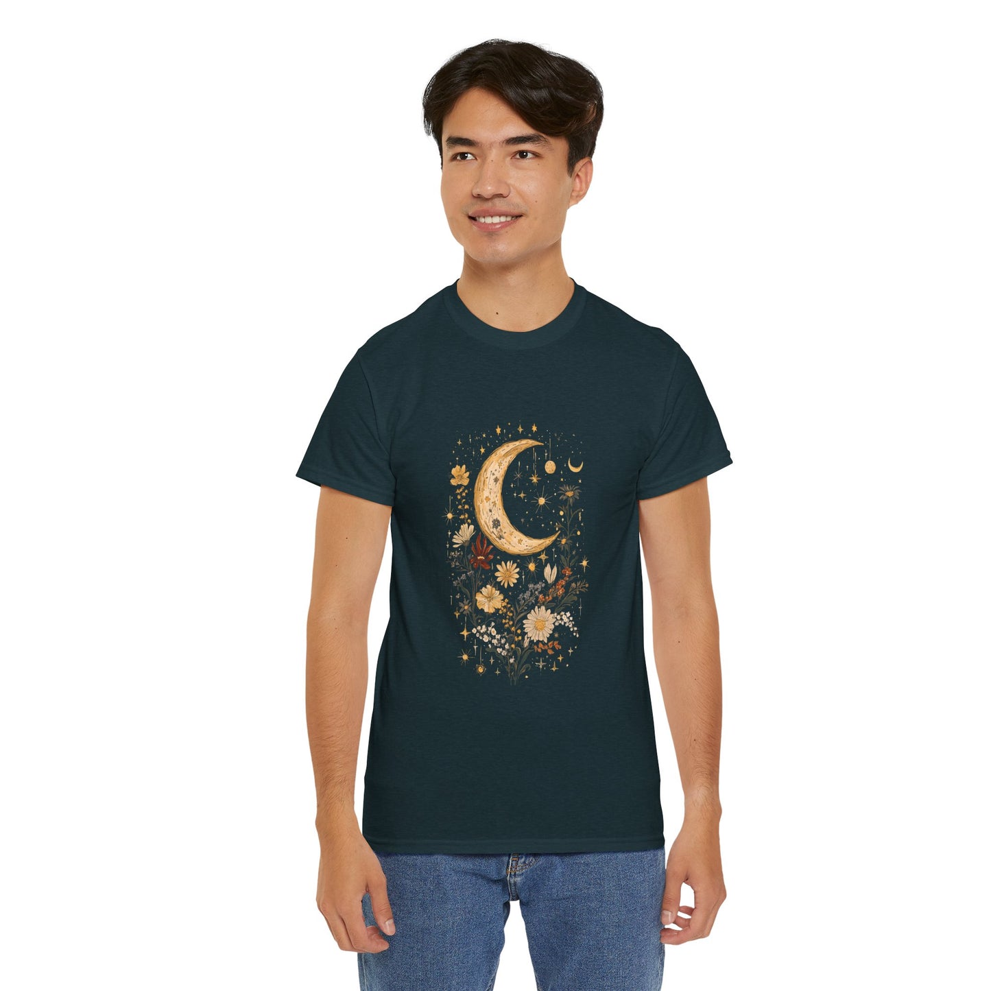 Celestial Floral T-Shirt - Unisex Heavy Cotton Tee