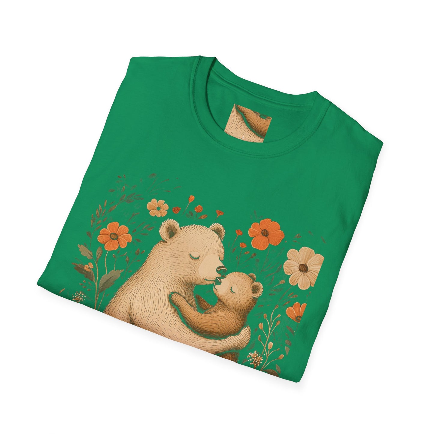 Mama Bear and Baby Bear T-Shirt with Wildflower Design