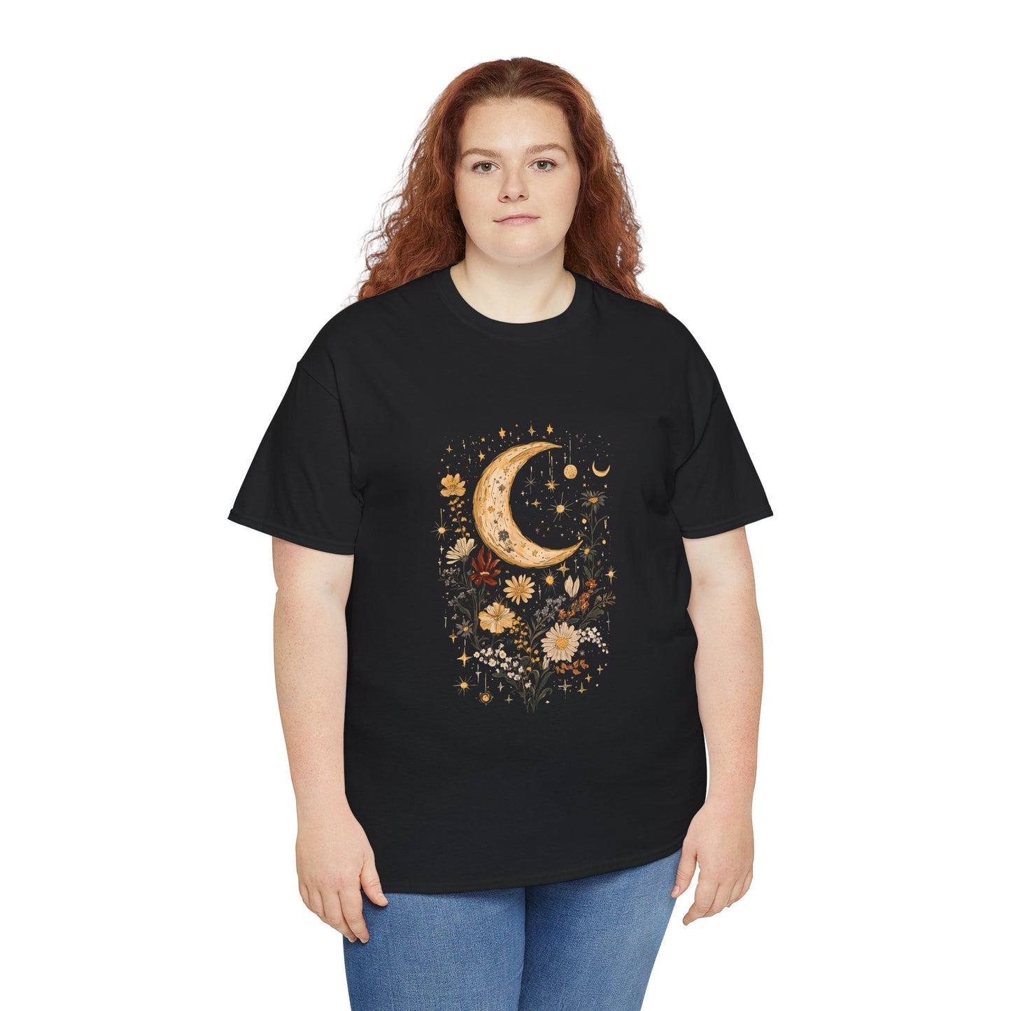 Celestial Floral T-Shirt - Unisex Heavy Cotton Tee