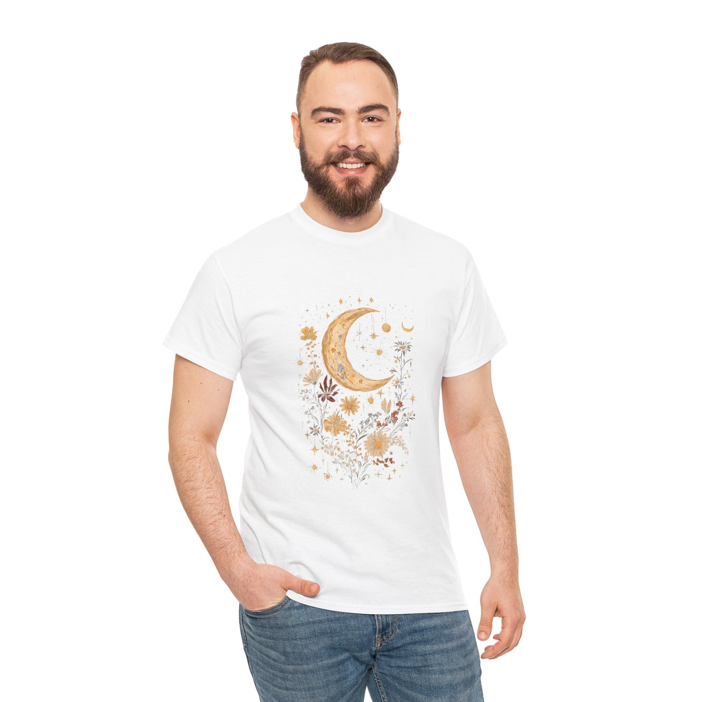Celestial Floral T-Shirt - Unisex Heavy Cotton Tee