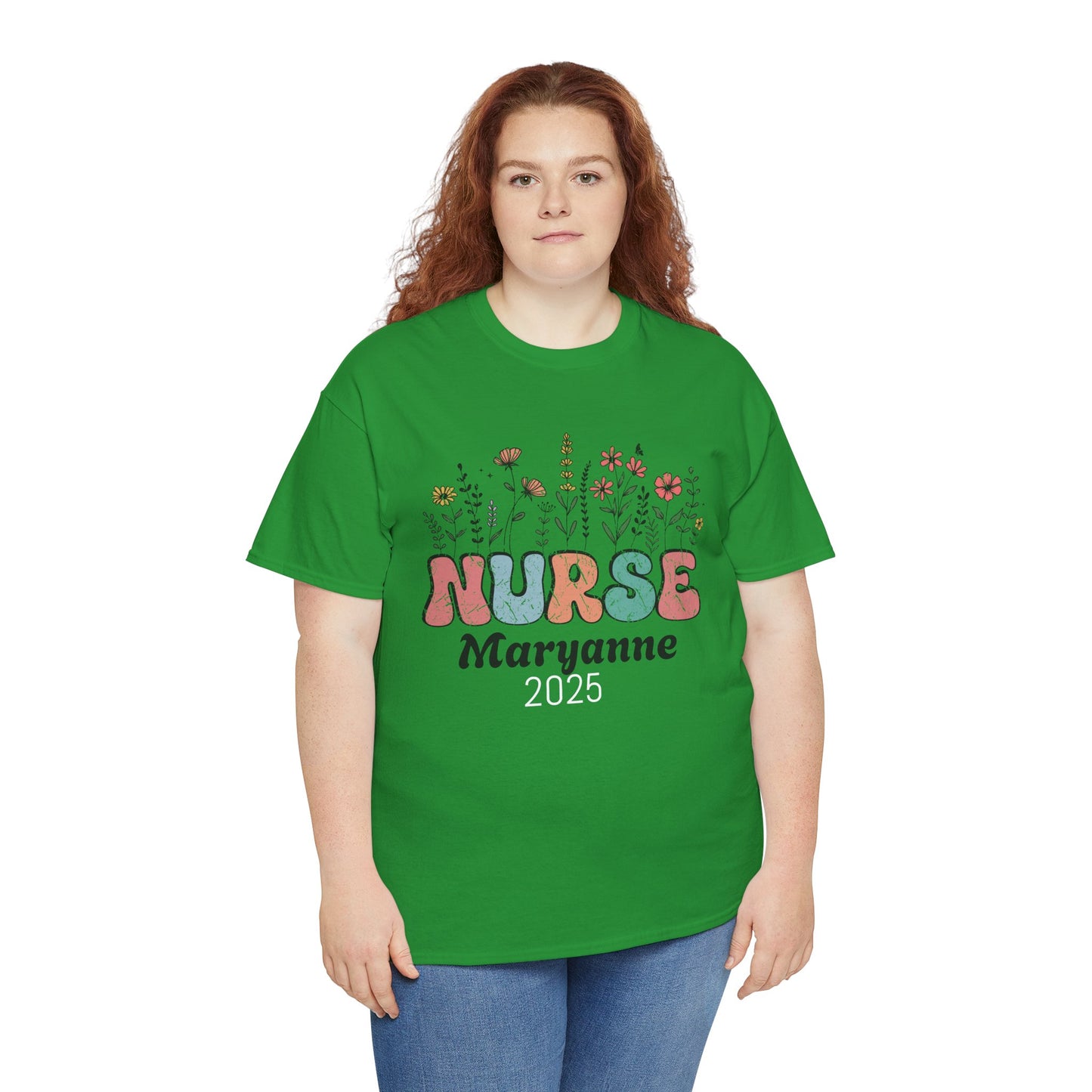 Personalized Flower Nurse Tee shirt - Unisex Tee