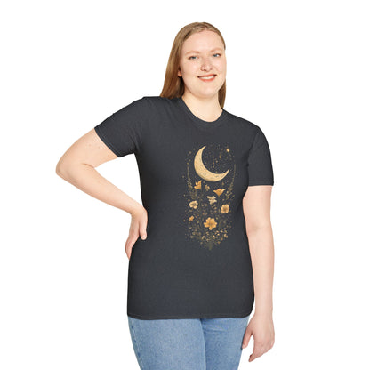 Crescent Moon Floral Unisex T-Shirt