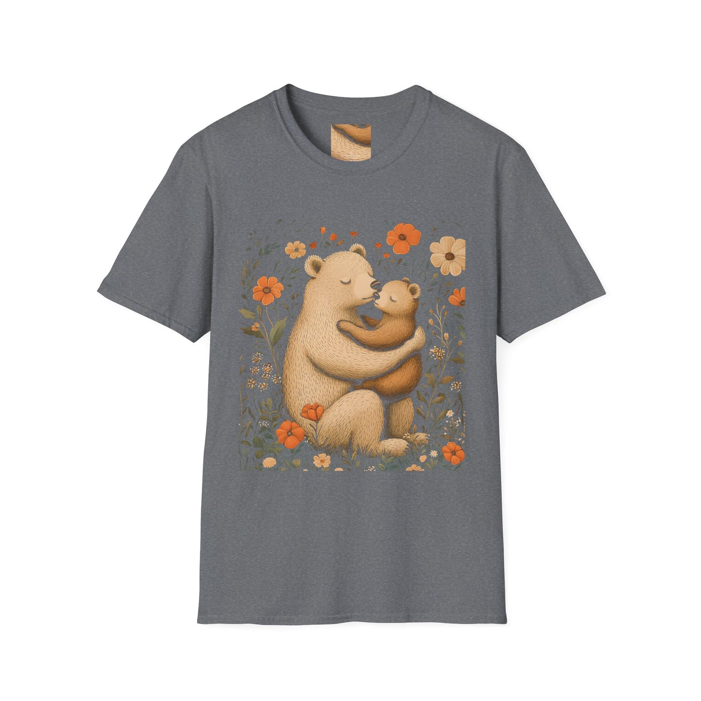 Mama Bear and Baby Bear T-Shirt with Wildflower Design