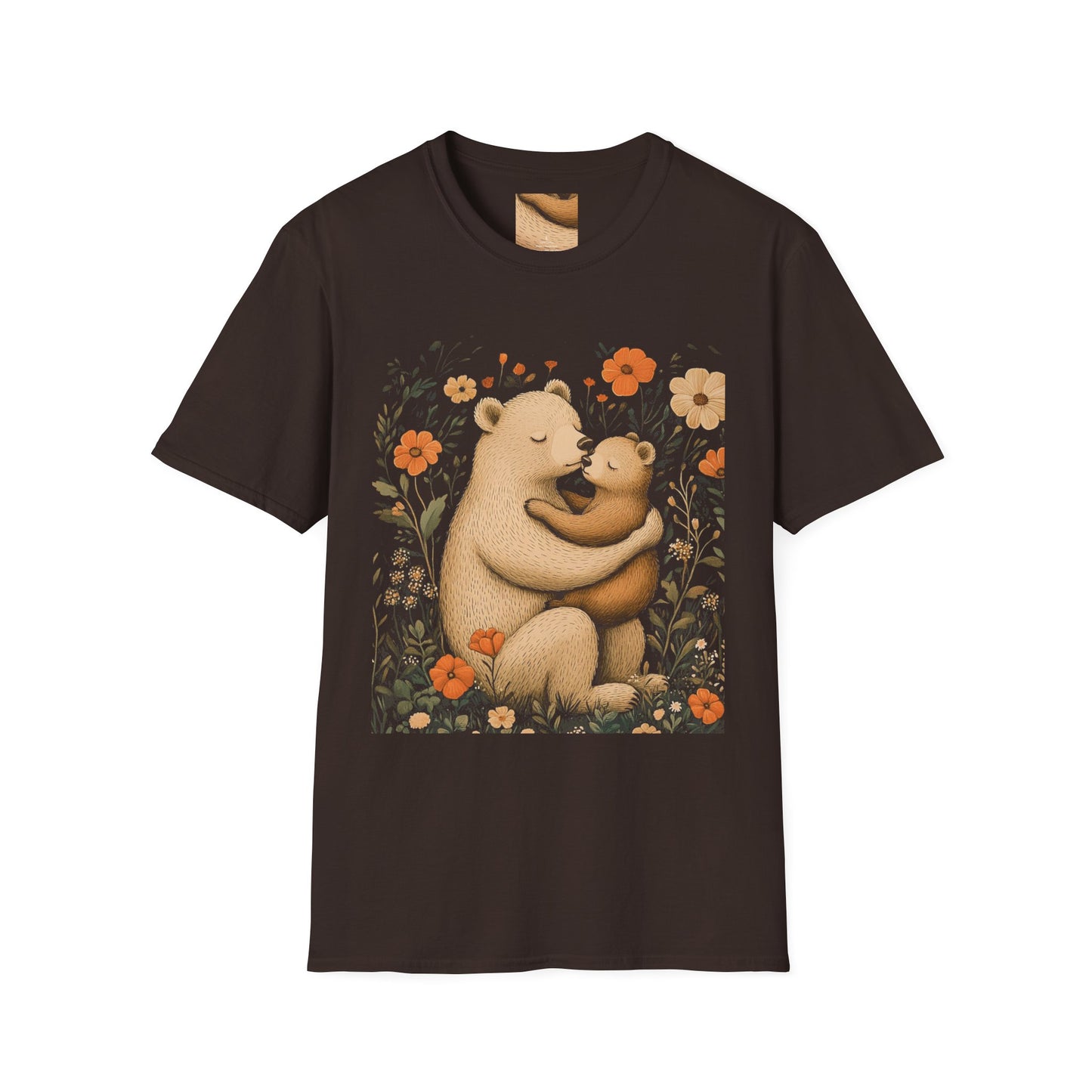 Mama Bear and Baby Bear T-Shirt with Wildflower Design