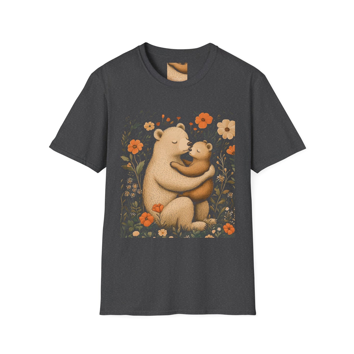 Mama Bear and Baby Bear T-Shirt with Wildflower Design