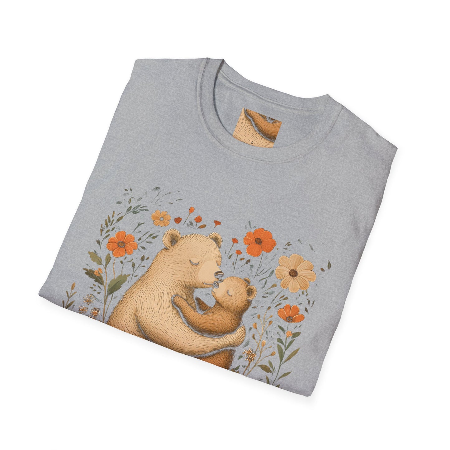 Mama Bear and Baby Bear T-Shirt with Wildflower Design