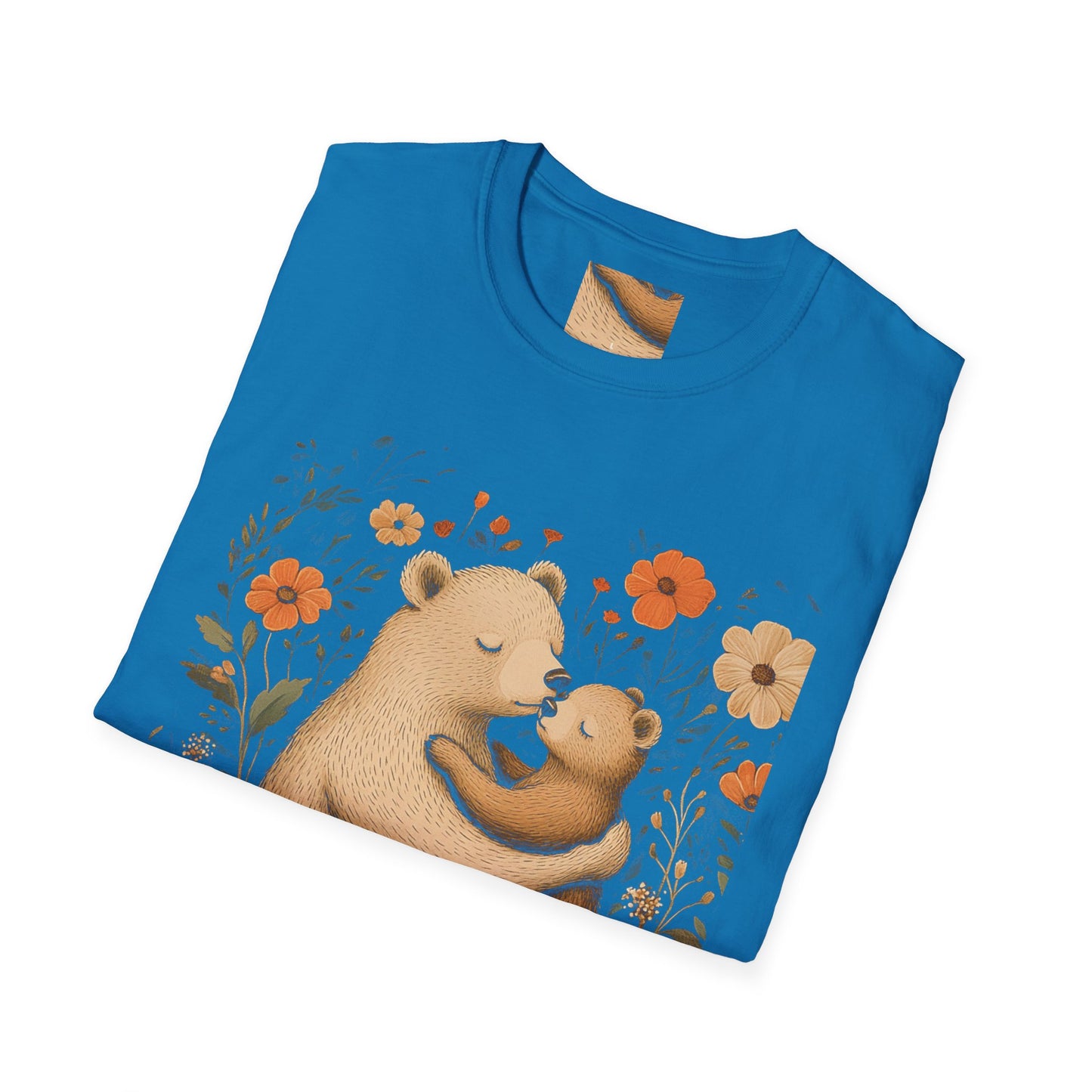 Mama Bear and Baby Bear T-Shirt with Wildflower Design