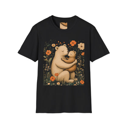 Mama Bear and Baby Bear T-Shirt with Wildflower Design