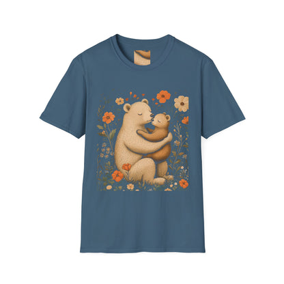 Mama Bear and Baby Bear T-Shirt with Wildflower Design