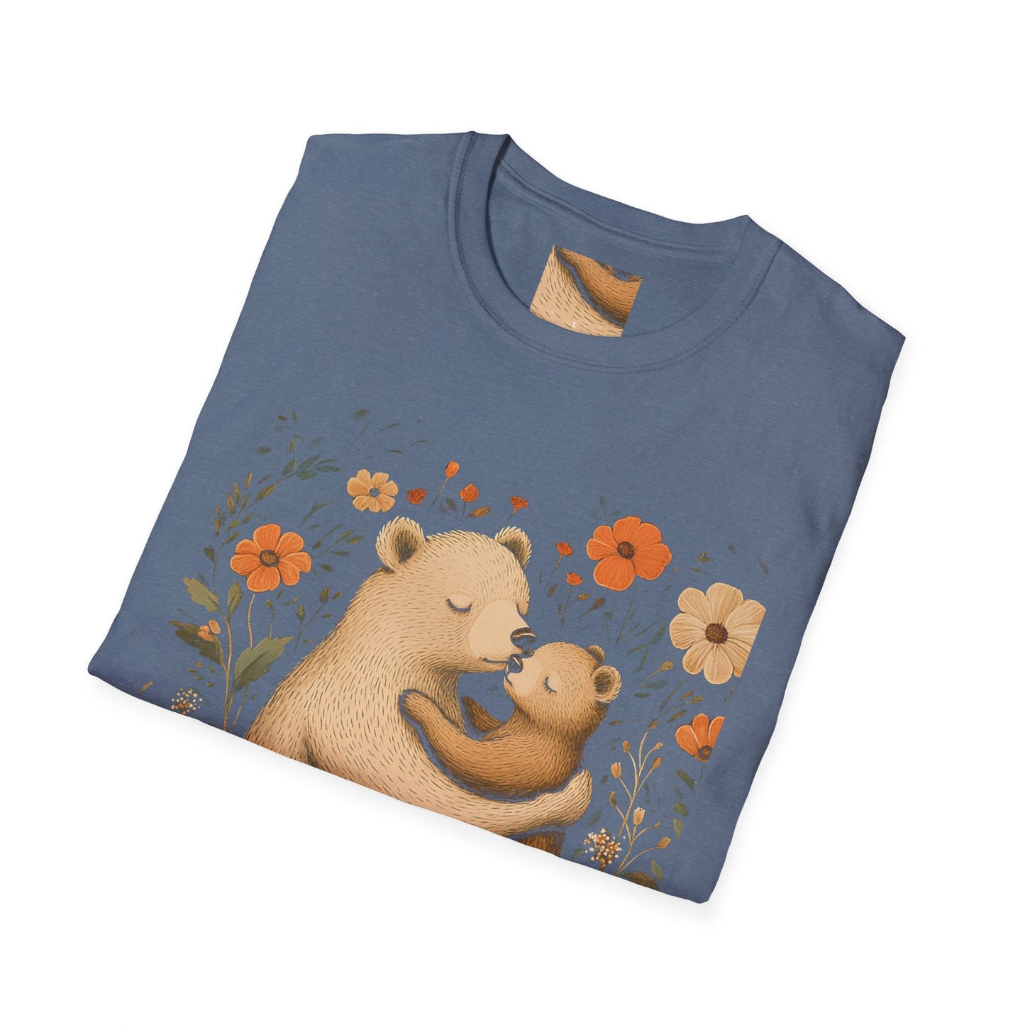 Mama Bear and Baby Bear T-Shirt with Wildflower Design