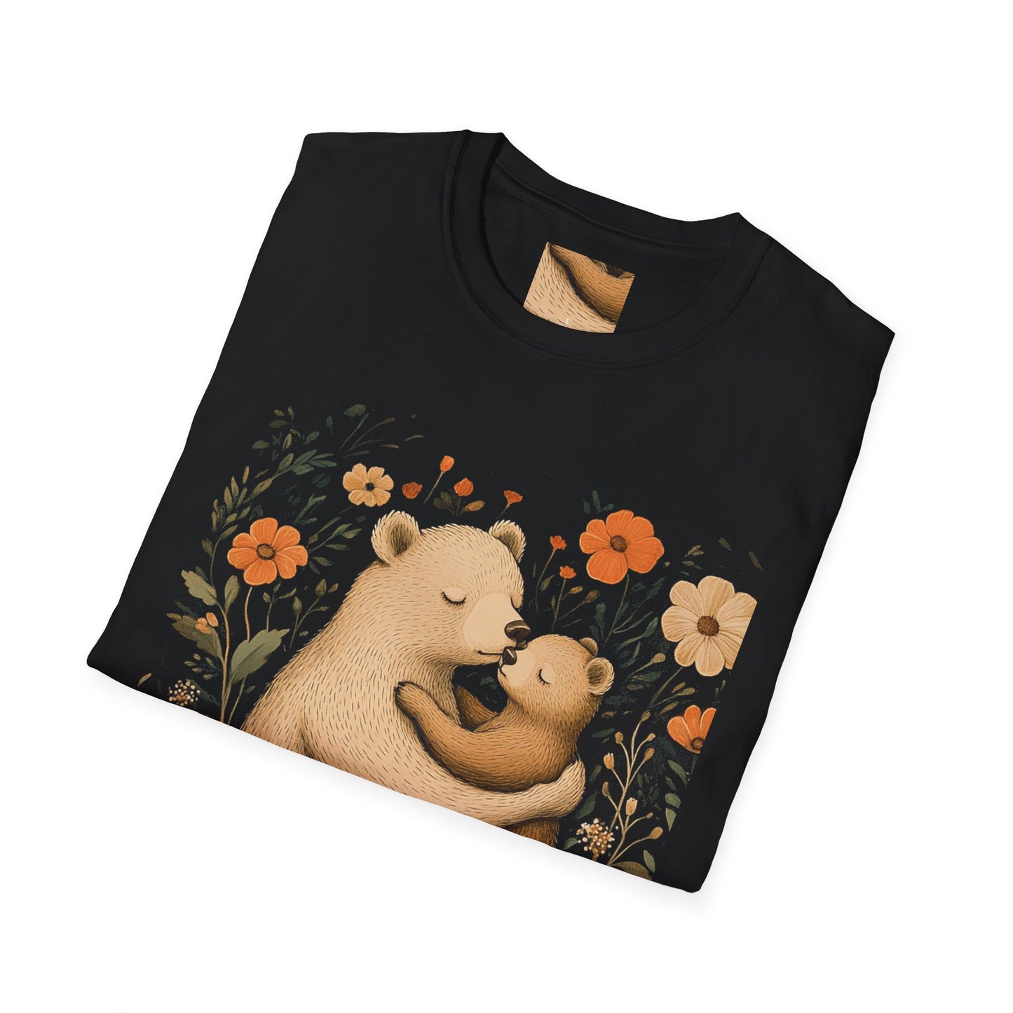 Mama Bear and Baby Bear T-Shirt with Wildflower Design