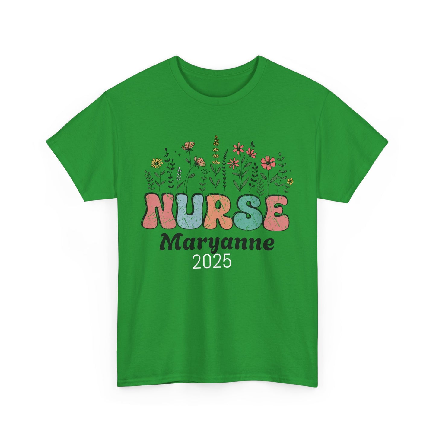 Personalized Flower Nurse Tee shirt - Unisex Tee