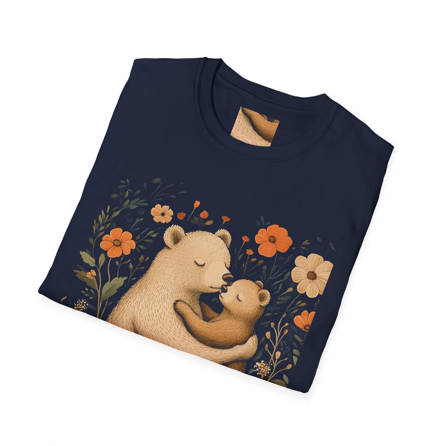 Mama Bear and Baby Bear T-Shirt with Wildflower Design