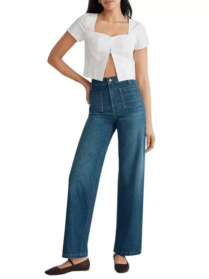 Washed Wide Leg Jeans