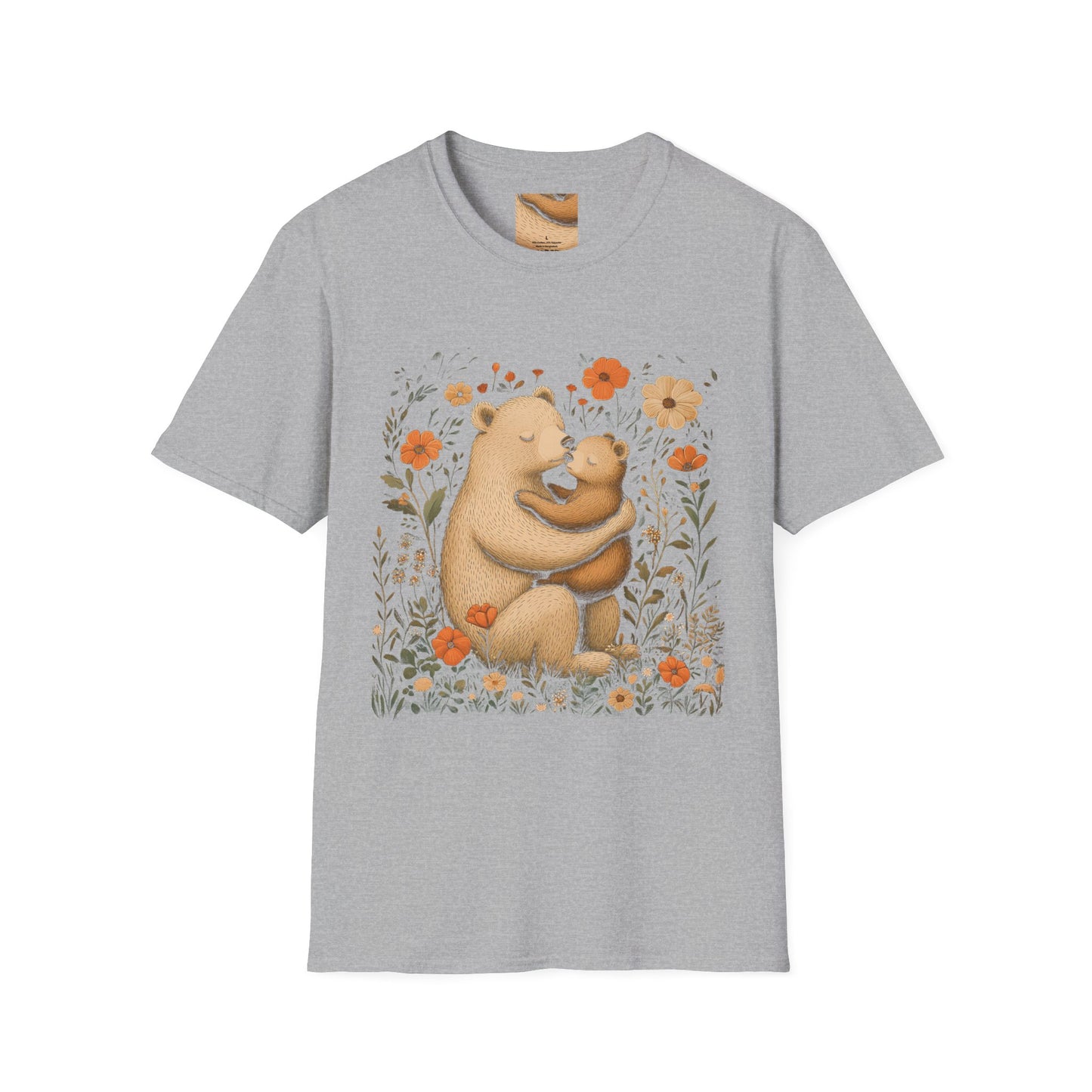 Mama Bear and Baby Bear T-Shirt with Wildflower Design