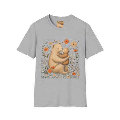 Mama Bear and Baby Bear T-Shirt with Wildflower Design