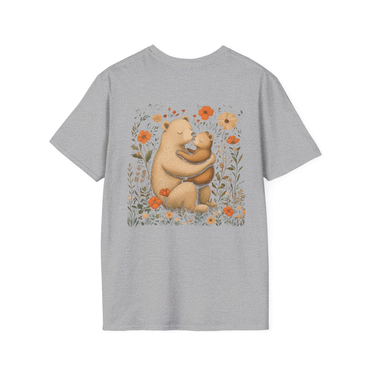 Mama Bear and Baby Bear T-Shirt with Wildflower Design