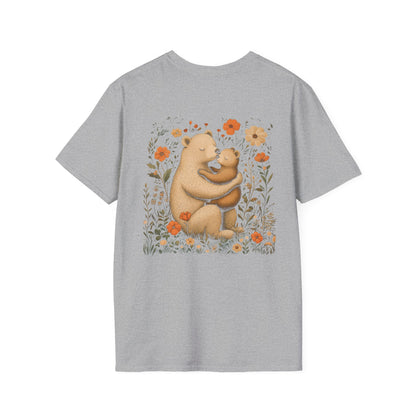 Mama Bear and Baby Bear T-Shirt with Wildflower Design
