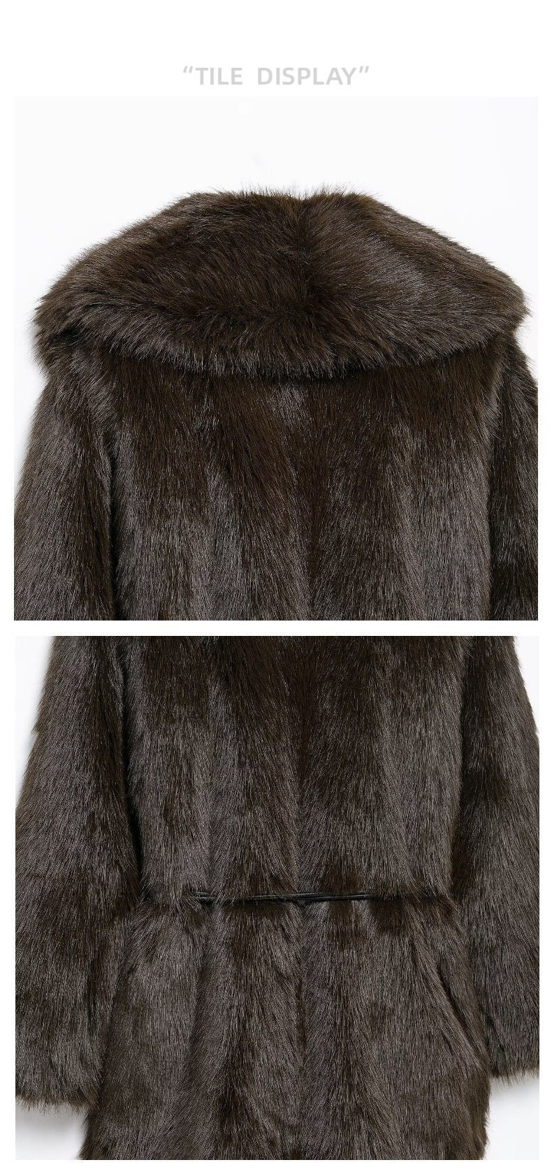 Faux Fur Plush Lapel Coat