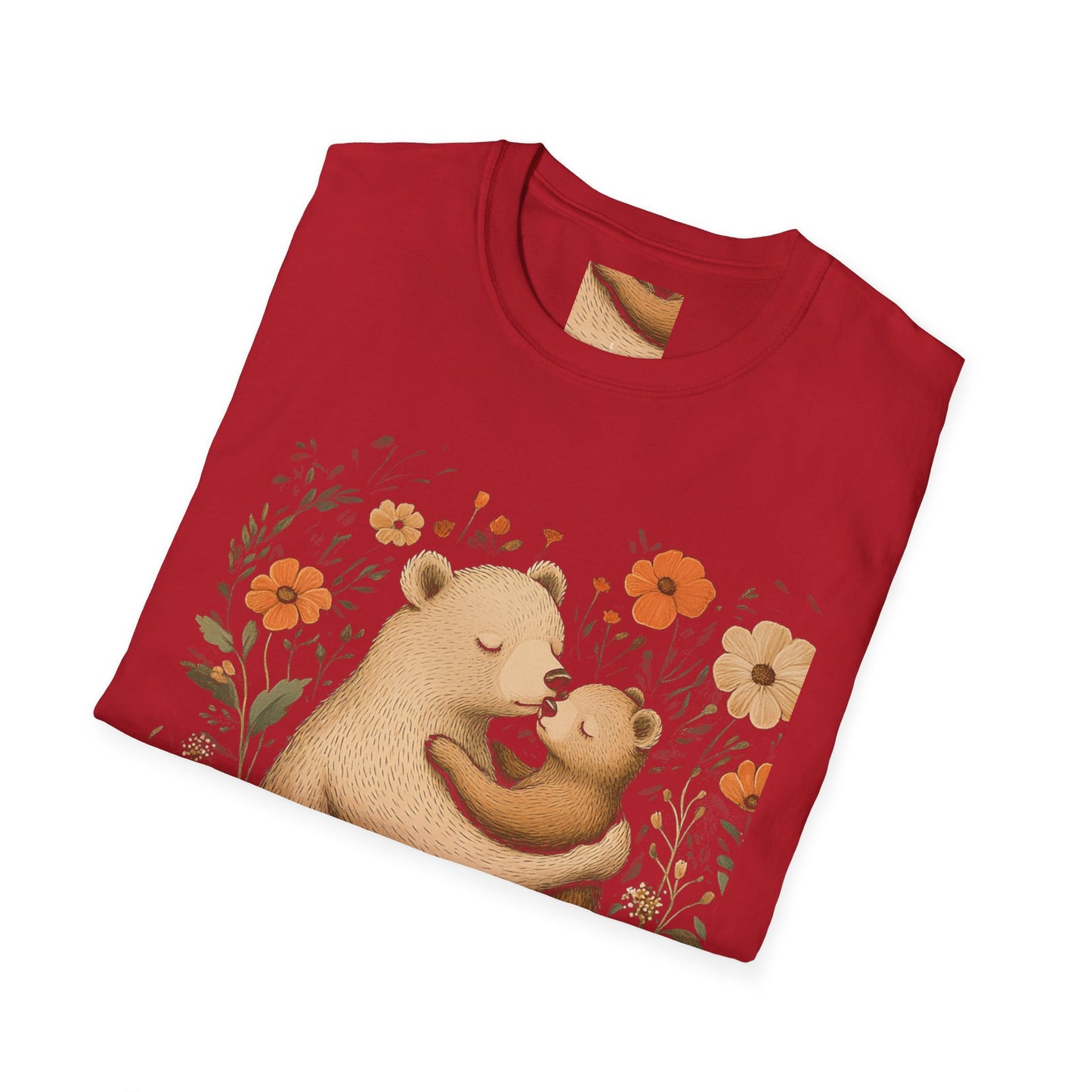Mama Bear and Baby Bear T-Shirt with Wildflower Design