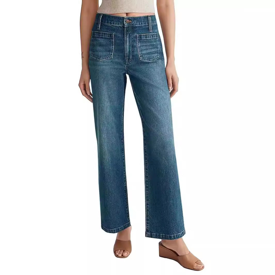 Washed Wide Leg Jeans