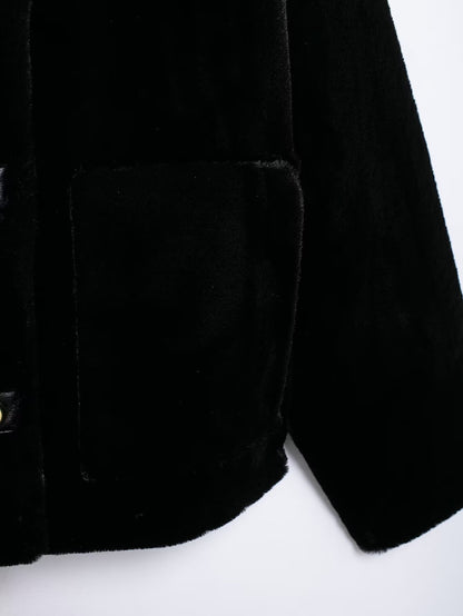 Artificial Fur Effect Jacket Coat