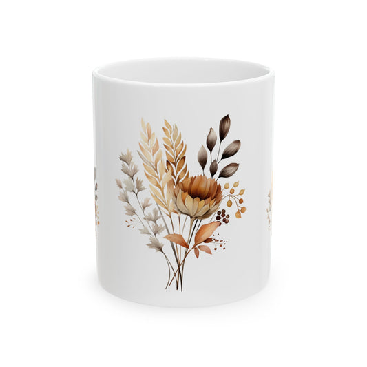 Black Ceramic Flower Mug