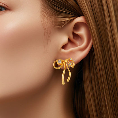 Sweet Bow Diamond Earrings