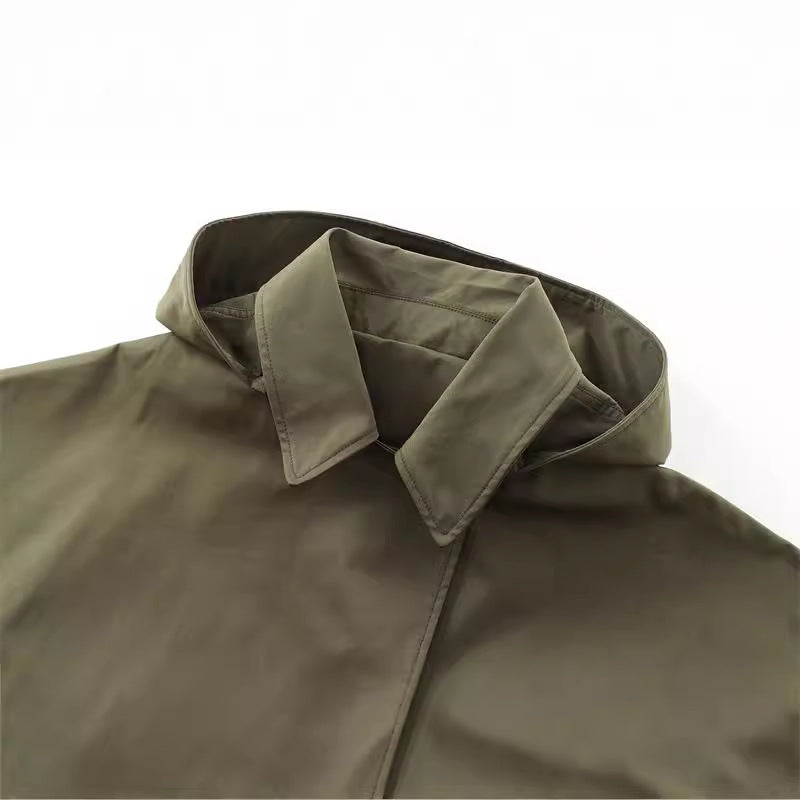 Women's Loose Hooded Short Trench Coat