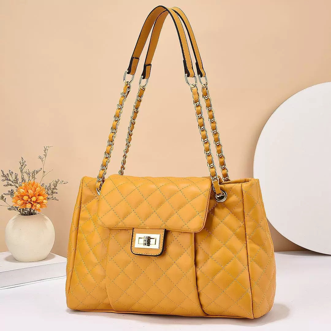 Embroidered Chain Shoulder Bag