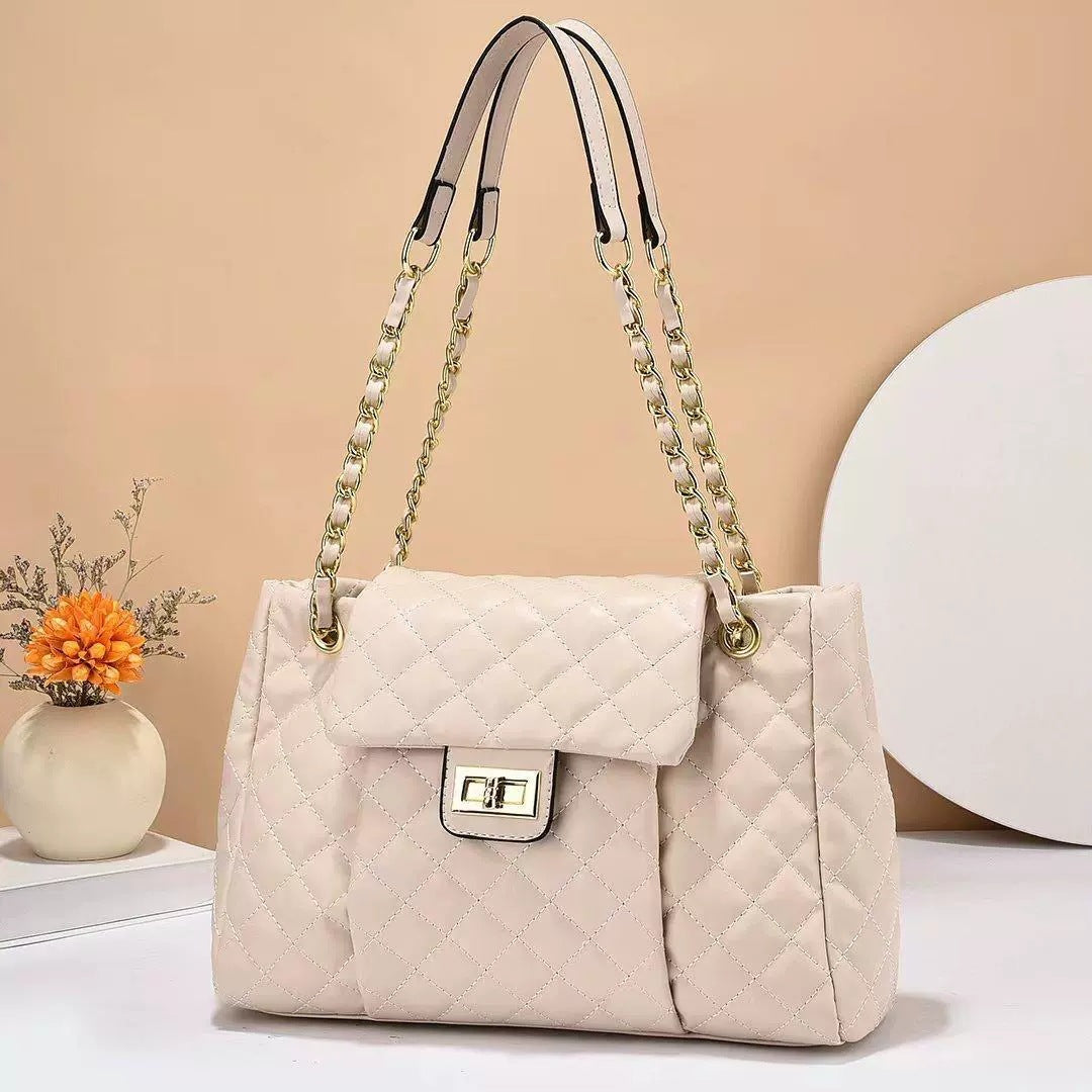 Embroidered Chain Shoulder Bag