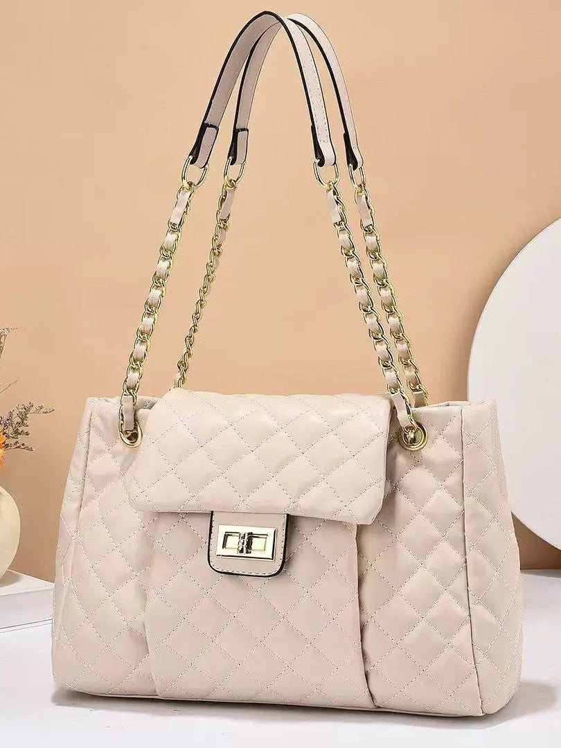Embroidered Chain Shoulder Bag