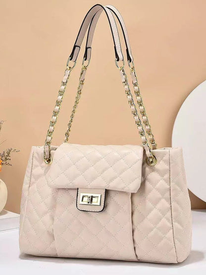 Embroidered Chain Shoulder Bag