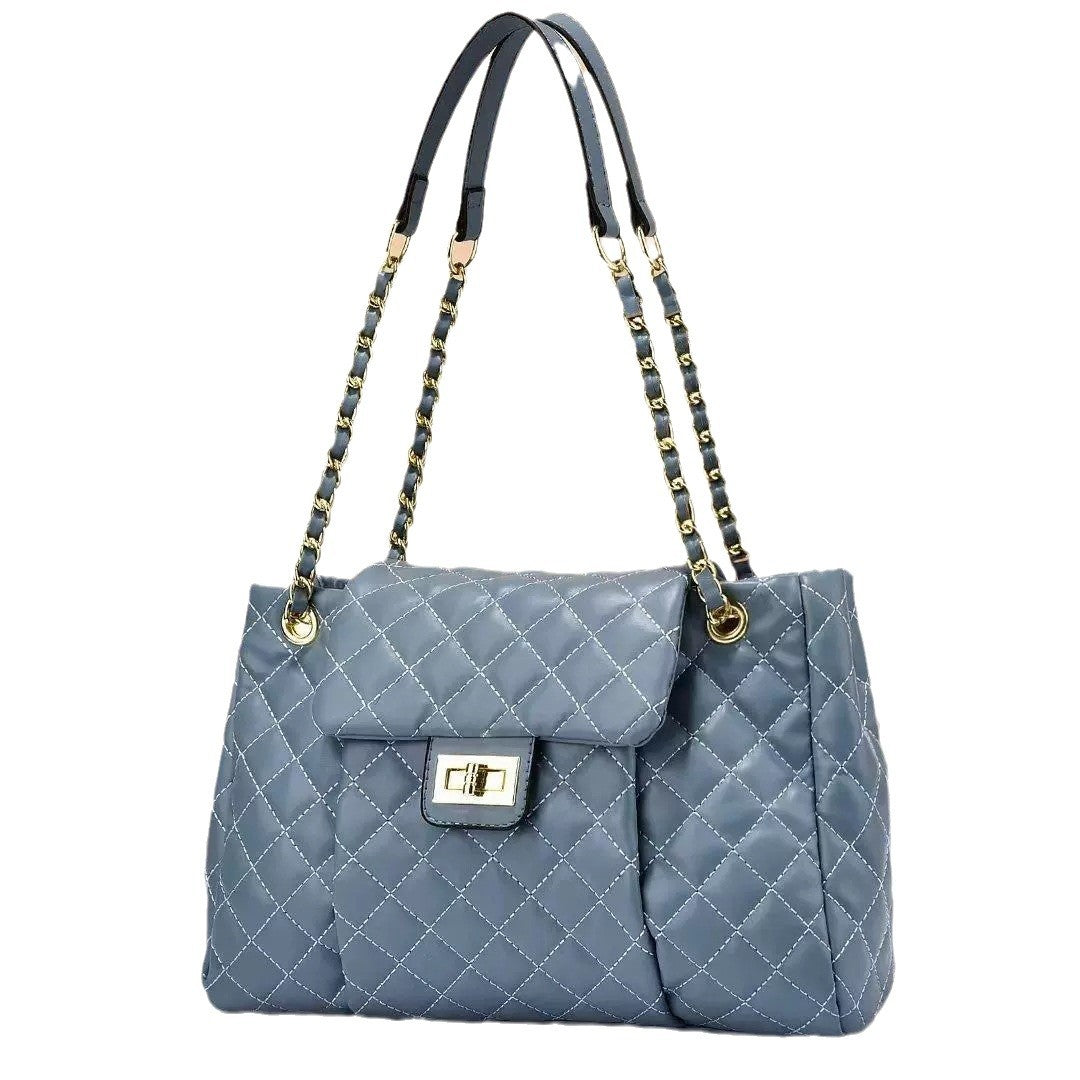 Embroidered Chain Shoulder Bag