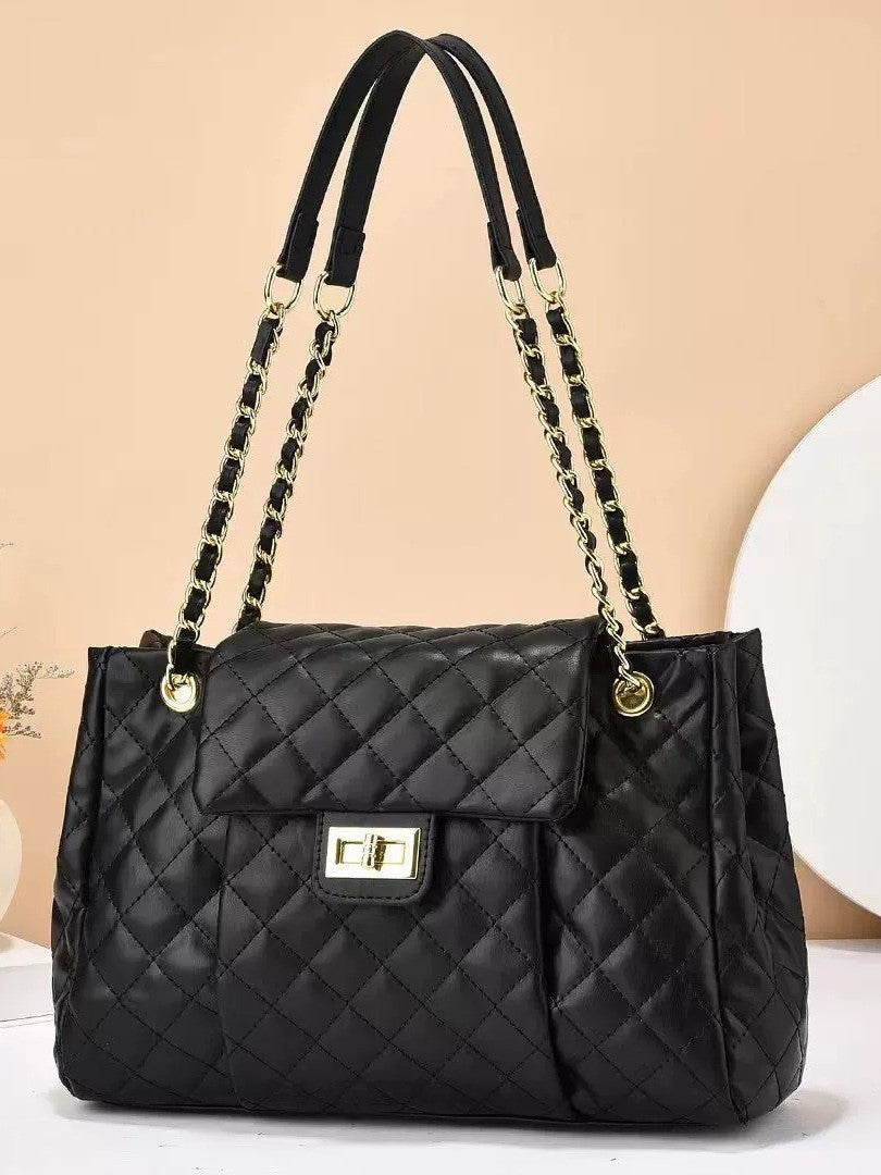 Embroidered Chain Shoulder Bag