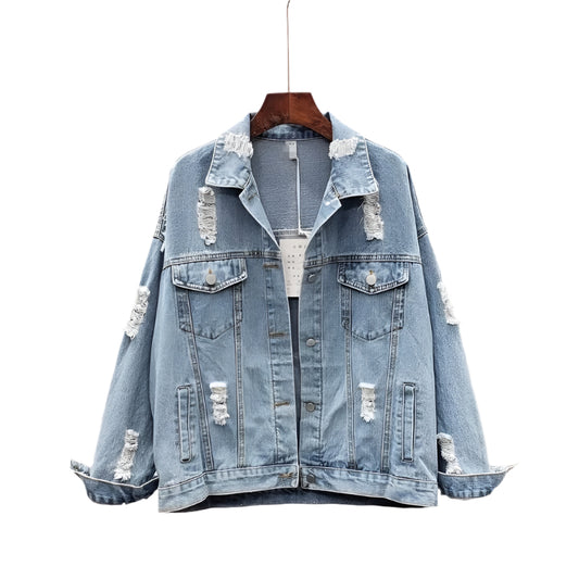 Loose Korean Style Ripped Denim Jacket