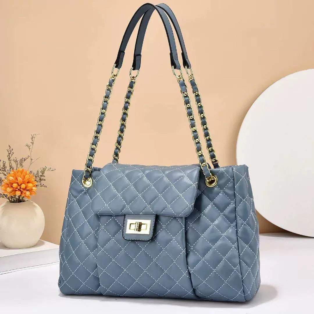 Embroidered Chain Shoulder Bag