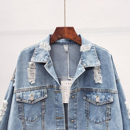 Loose Korean Style Ripped Denim Jacket